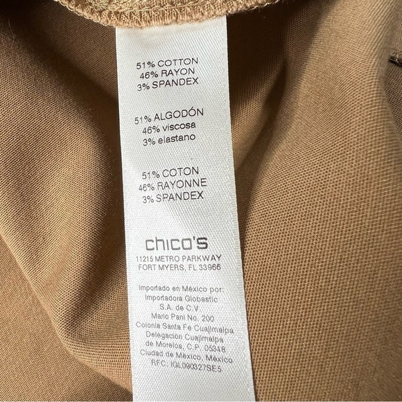 NWT CHICO'S Brown Drawstring Duster Trench Coat Jacket Size Petite 3 (XL 16/18) - Picture 15 of 16